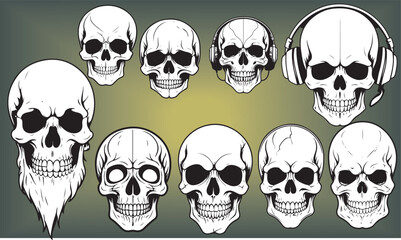 Skulls are frequently used in fashion designs, especially for rock bands, street wear, or gothic brands. Line art skulls can give a minimalist yet bold aesthetic.