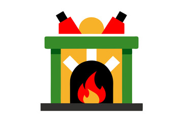 Fototapeta premium illustration of a burning stove