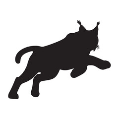 Lynx silhouette collection , Silhouette of Black Lynx, isolated on white background (Vector)