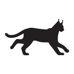 Lynx silhouette collection , Silhouette of Black Lynx, isolated on white background (Vector)