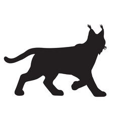 Lynx silhouette collection , Silhouette of Black Lynx, isolated on white background (Vector)