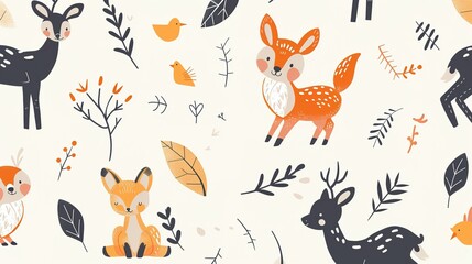 Animal pattern seamless wallpaper