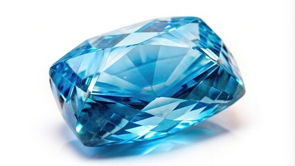 Blue aquamarine gemstone isolated on white Aerial, close-up, marine, mineral, isolated, jewelry, water, gemstone, ocean, treasure, gem, transparent, precious, natural, aquamarine,blue