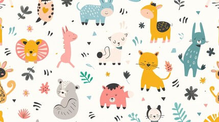 Animal pattern seamless wallpaper