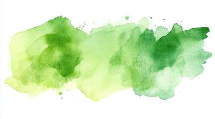 Green watercolor background. Artistic hand paint. Isolated on transparent background. isolated on white background,. Created using Generative AI Technology
