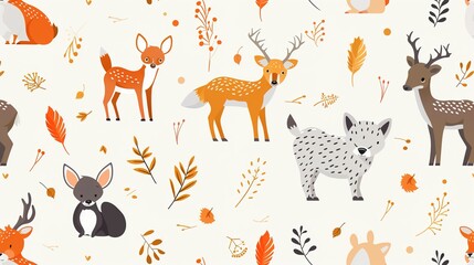 Animal pattern seamless wallpaper
