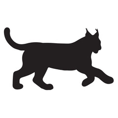 Lynx silhouette collection , Silhouette of Black Lynx, isolated on white background (Vector)