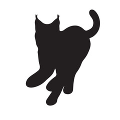 Lynx silhouette collection , Silhouette of Black Lynx, isolated on white background (Vector)