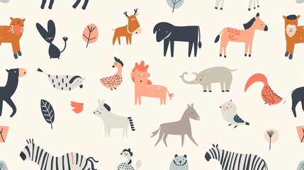 Obraz premium animal pattern seamless wallpaper