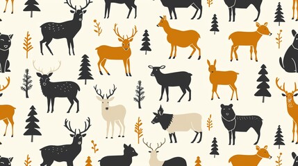 Obraz premium animal pattern seamless wallpaper