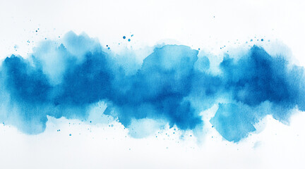 Obraz premium Blue watercolor background. Artistic hand paint. Isolated on transparent background. isolated on white background,. Created using Generative AI Technology 