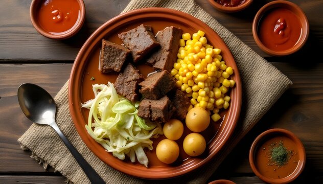 Sancochado Beef with Corn and Vegetables