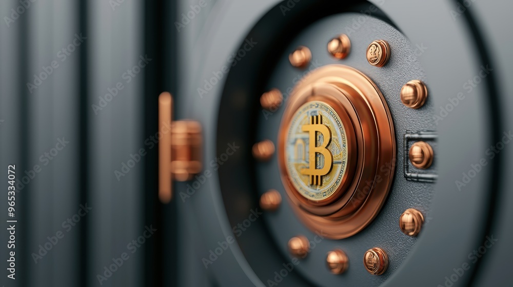 Poster diverse currency in secure bank vault - financial security with copy space and selective focus on fo