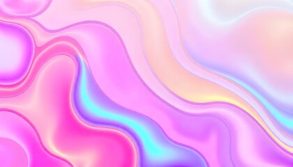 Obraz premium Holo gradient of purple and blue, Swirling, Render 3D surface and iridescent colors. reminiscent of a cosmic nebula