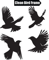 Obraz premium Clean Bird Frame Abstract Silhouette Vector Graphics Pack