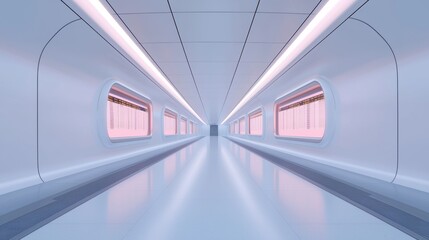 Futuristic Transportation Hub with Holographic Schedules in - modern Design Concept for Urban Mobility