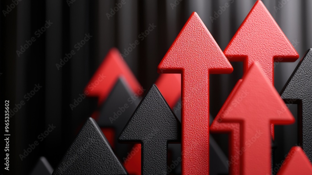 Poster global currency exchange concept with arrows and copy space, selective focus in