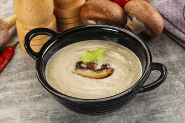 Delicous mushroom champignon cream soup