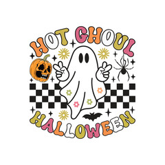 Hot Ghoul Halloween Retro SVG © SreeDebeshar
