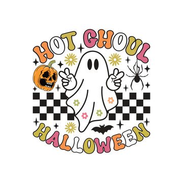 Hot Ghoul Halloween Retro SVG