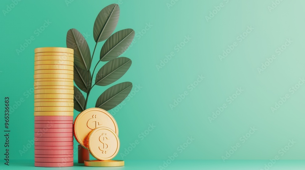 Poster financial analytics dashboard with currency graphs in - copy space for text, selective focus on fore