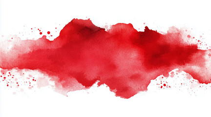 Red watercolor background. Artistic hand paint. Isolated on transparent background. isolated on white background,. Created using Generative AI Technology
