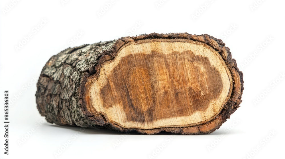 Poster a cross-section of a tree trunk with bark