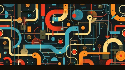 Retro techonlogy pattern wallpaper