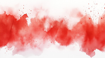 Red watercolor background. Artistic hand paint. Isolated on transparent background. isolated on white background,. Created using Generative AI Technology
