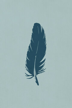 Illustration of feather on gray background