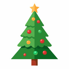 Obraz premium A beautifully decorated Christmas tree featuring a shining star on top of it