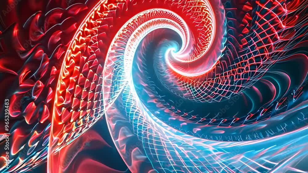 Poster a vibrant abstract swirl showcasing intricate patterns and glowing colors