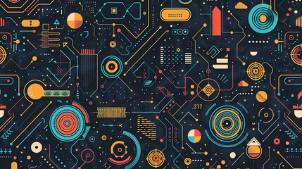 retro technology pattern wallpaper