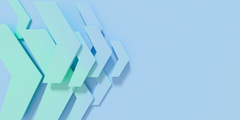 Gradient arrow pattern against blue background