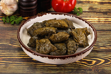 Stuffed dolma - meat in grape leaves