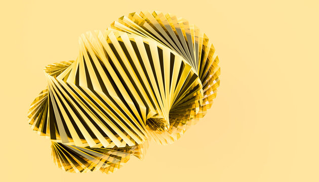 Twisted pattern with design elements against yellow background