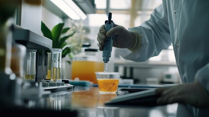 Testing the pH level of soil in a laboratory, with a technician using a digital pH meter and taking notes.
