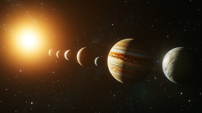 A parade of the planets of the solar system