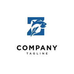 Letter Z Tuna Fish logo icon vector.