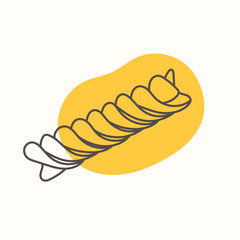 Italian Fusilli pasta. Traditions of Italian cuisine. Perfect for menu design, packaging, etc.