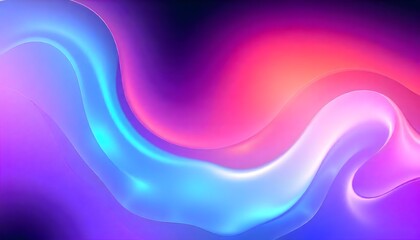 Obraz premium Swirling, Render 3D surface and iridescent colors of purple and blue, Holo gradient. reminiscent of a cosmic nebula