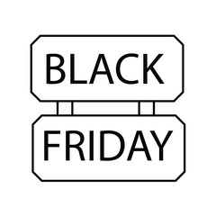 black Friday line icon with white background vector stock illustration