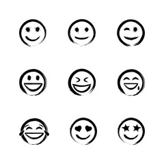 vector set of emoji icons - paintbrush style (artwork 1)