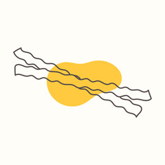 Italian Mafaldine pasta. Traditions of Italian cuisine. Perfect for menu design, packaging, etc.