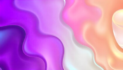 Obraz premium Purple and blue wave Holo gradient. Swirling, iridescent liquid with hues. reminiscent of a cosmic nebula