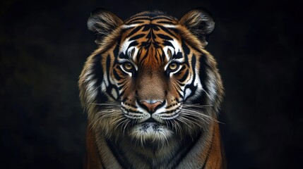 Close-up Portrait of a Majestic Tiger with Intense Eyes