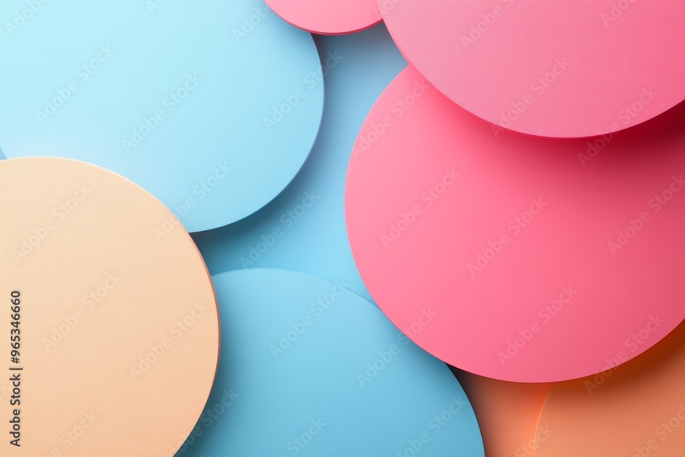 Aufkleber minimalist geometric design with interlocking circles on pastel background, ideal for modern graphic