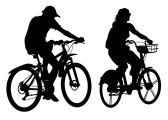 Sport people whit bike on white background