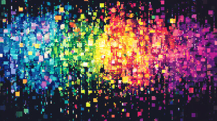 Pixel Art Rainbow, colorful background