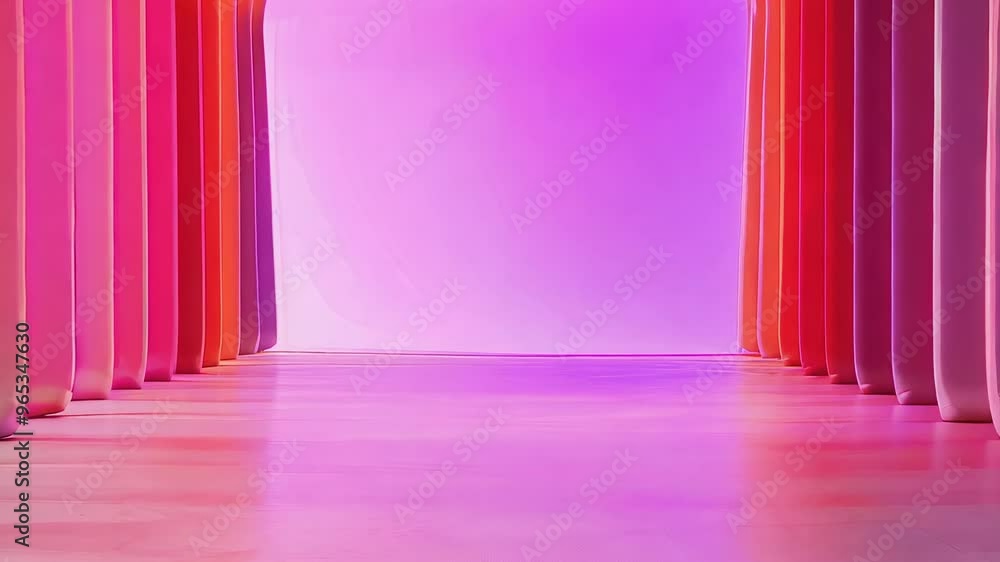 Poster a vibrant tunnel of colorful light patterns creating a modern and dynamic visual effect
